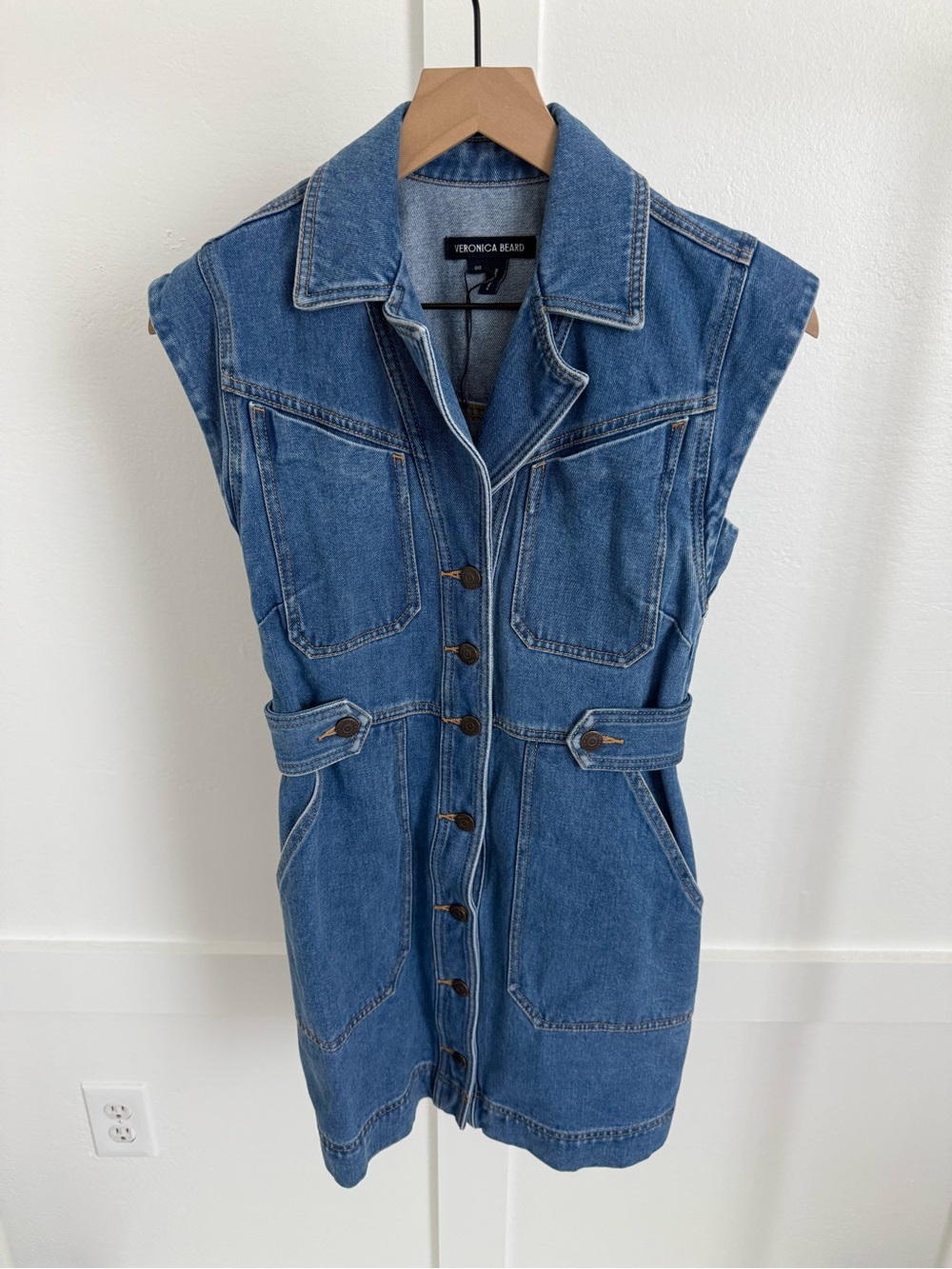 Veronica Beard Denim Sleeveless Mini Dress